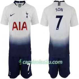 Camisolas de Futebol Tottenham Hotspur Son 7 Criança Equipamento Principal 2018/19 Manga Curta
